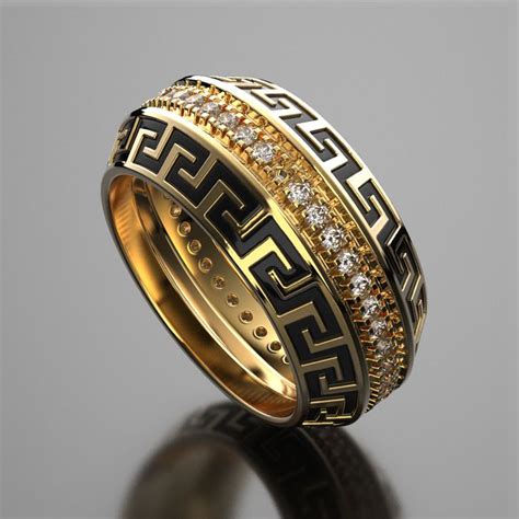 versace style ring gold silver|versace wedding ring.